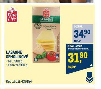 Makro Lasagne semolinové nabídka