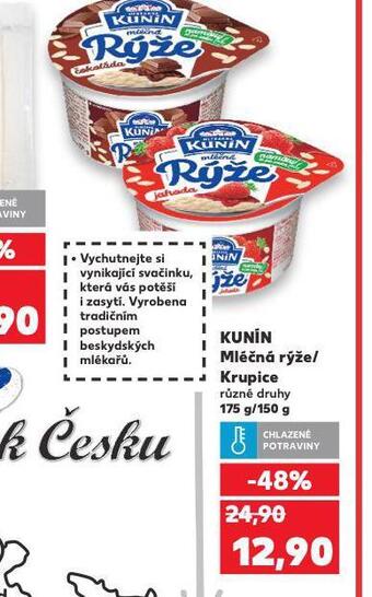 Kaufland Kunín mléčná rýže nabídka