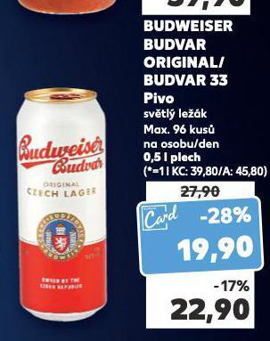 Kaufland Pivo budweiser budvar nabídka