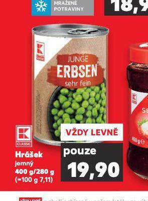 Kaufland Hrášek nabídka