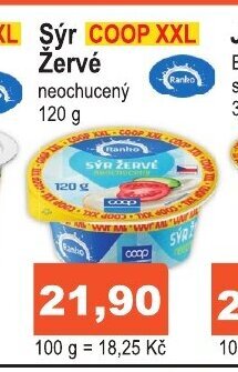 COOP DISKONT Tradiční COOP XXL Sýr COOP XXL Jogurt COOP XXL pomazánkové Žervé Bílý/Jahodový neochucený 120 g nabídka