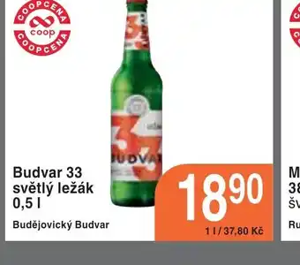 Coop hb Budvar 33 světlý ležák 0,51 nabídka