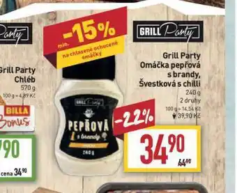 Billa Grill party omáčka pepřová s brandy nabídka