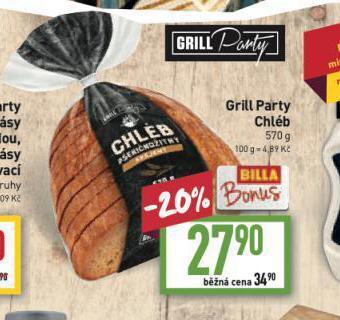 Billa Grill party chléb nabídka