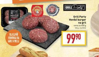 Billa Grill party hovězí burger na gril nabídka