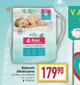 Billa Babywell dětské plenky nabídka
