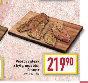 Vepřový steak z kýty, medvědí česnek