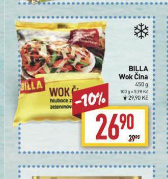Billa Billa wok čína nabídka