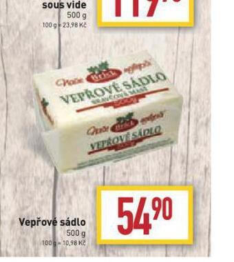 Billa Vepřové sádlo nabídka