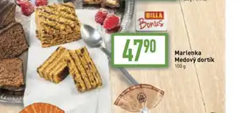 Billa Marlenka medový dortík nabídka