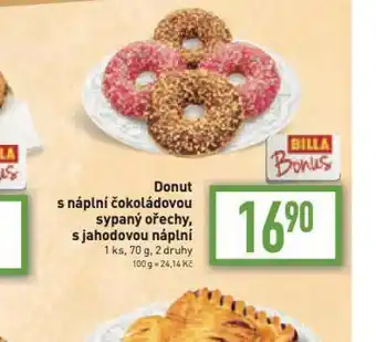 Billa Donut s náplní čokoládovou sypaný ořechy nabídka