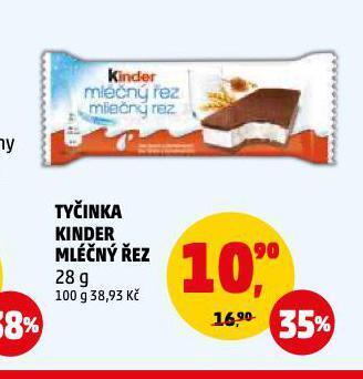 Penny Market Tyčinka kinder mléčný řez nabídka