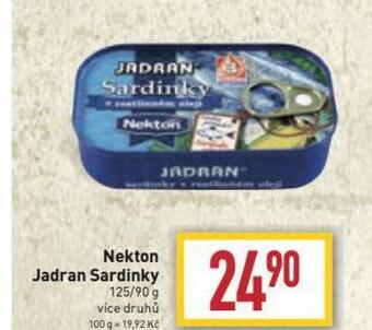 Billa Nekton jadran sardinky nabídka
