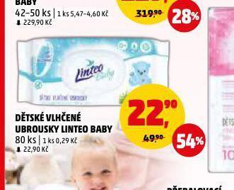 Penny Market Linteo baby dětské vlhčené ubrousky nabídka