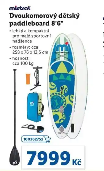 Lidl Dvoukomorový dětský paddleboard 8'6″ nabídka