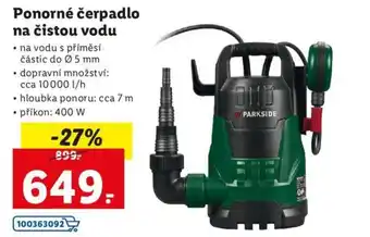 Lidl Ponorné čerpadlo na čistou vodu nabídka