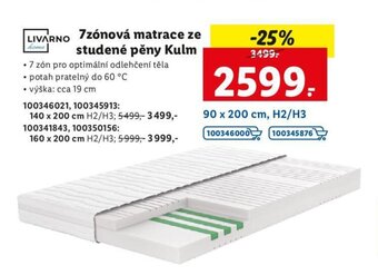 Lidl 7zónová matrace ze studené pěny Kulm nabídka
