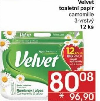 Jip Velvet toaletní papír nabídka
