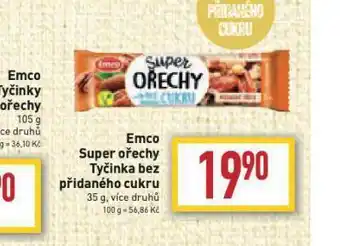 Billa Emco super ořechy tyčinka bez přidaného cukru nabídka