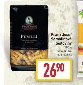 Billa Franz josef semolinové těstoviny nabídka