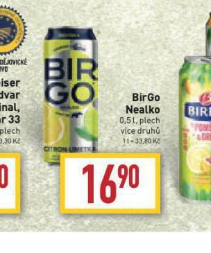 Billa Birgo nealko nabídka