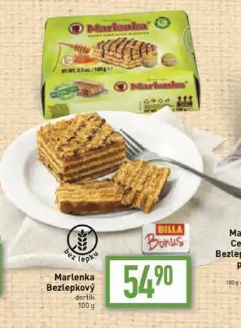 Billa Marlenka bezlepkový dortík nabídka