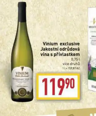 Billa Vinium exclusive jakostní vína s přívlastkem nabídka