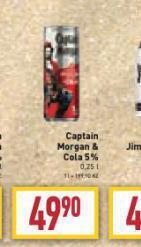Billa Captain morgan & cola 5% nabídka