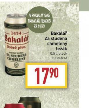 Billa Bakalář za studena chmelený ležák nabídka