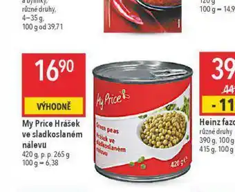 Globus My price hrášek ve sladkém nálevu nabídka