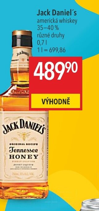 Globus Jack Daniel's americká whiskey 35-40% nabídka