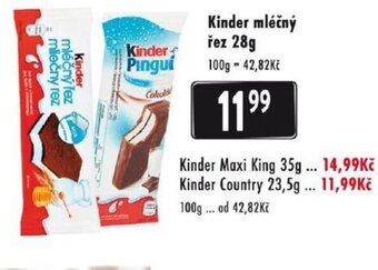 Qanto Kinder mléčný řez 28g nabídka