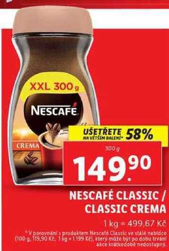 Lidl Nescafé classic/classic crema, 300 g nabídka