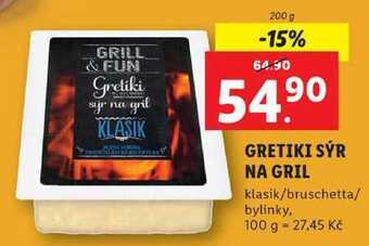 Lidl Gretiki sýr na gril, 200 g nabídka
