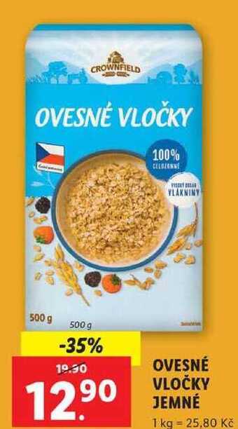 Lidl Ovesné vločky jemné, 500 g nabídka