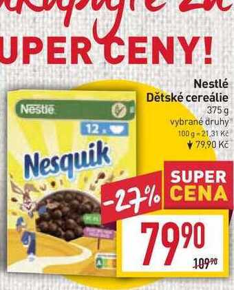 Billa Nestlé dětské cereálie 375 g nabídka