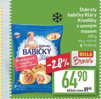 Billa Dobroty babičky kláry knedlíky s uzeným masem 680 g nabídka