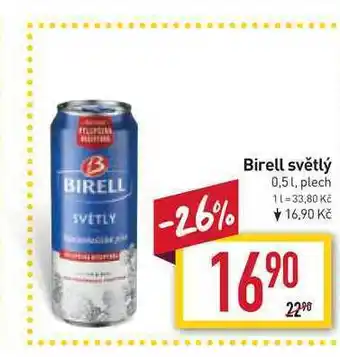 Billa Birell světlý 0,5l, plech nabídka