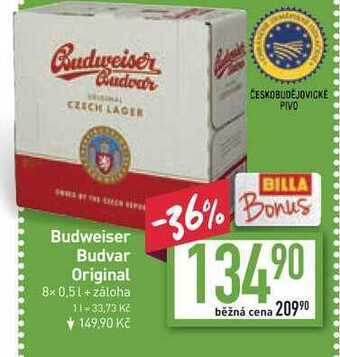 Billa Budweiser budvar original 8x 0,5l nabídka