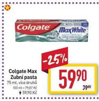 Billa Colgate max zubní pasta 75ml nabídka