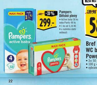 Jip Pampers dětské pleny nabídka