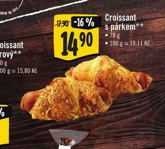 Jip Croissant s párkem nabídka