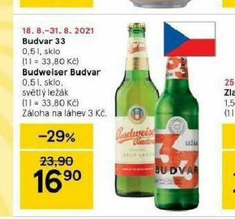 Tesco Pivo budweiser budvar nabídka