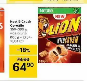 Tesco Nestlé crunch cereálie nabídka