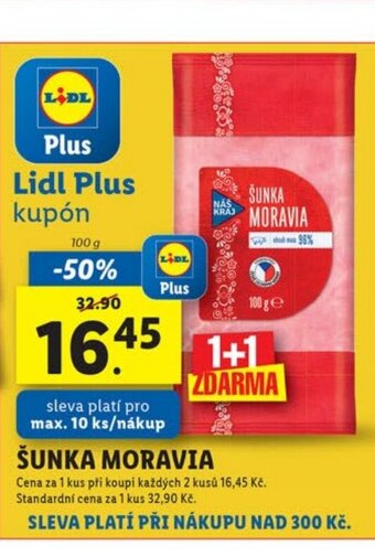 Lidl ŠUNKA MORAVIA nabídka