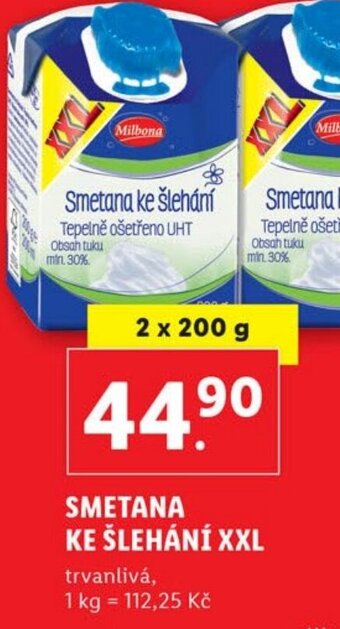 Lidl SMETANA KE ŠLEHÁNÍ XXL nabídka