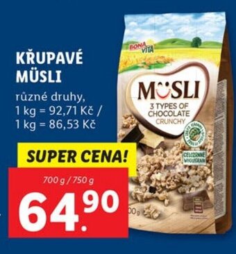 Lidl KŘUPAVÉ MÜSLI nabídka