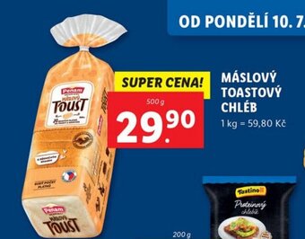 Lidl MÁSLOVÝ TOASTOVÝ CHLÉB nabídka