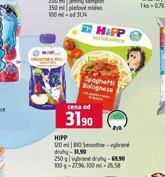 Terno Hipp bio smoothie nabídka