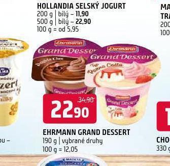 Terno Ehrmann grand dessert nabídka